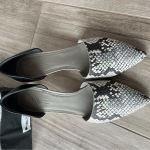 Vince snake print heels